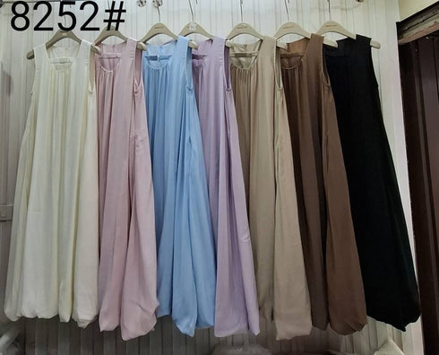 Spring Soft Sleeveless Maxi Ballon Dress With Pocket